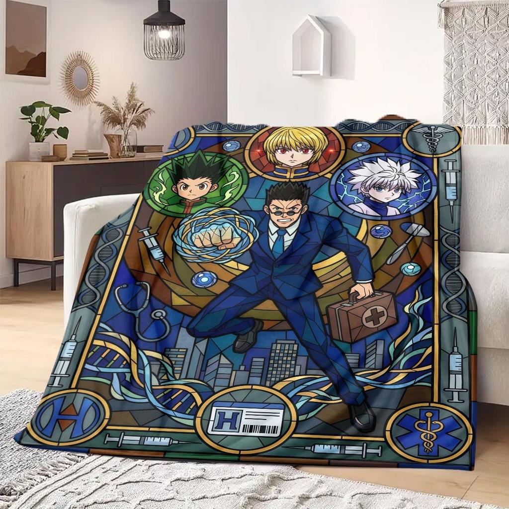 Hunter Anime Print Blanket Warm  Comfortable Flannel Blanket Suitable for Bedrooms, Sofas, Beds, Chairs, Picnics, Travel