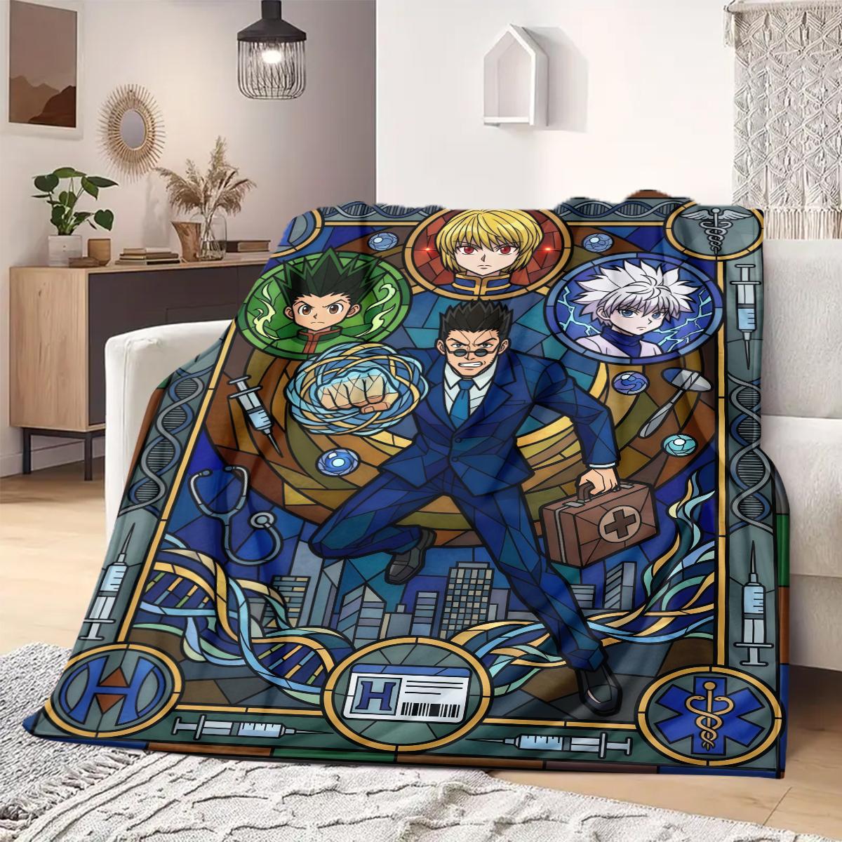 

Hunter Anime Print Blanket Warm Comfortable Flannel Blanket Suitable for Bedrooms, Sofas, Beds, Chairs, Picnics, Travel 75x90cm
