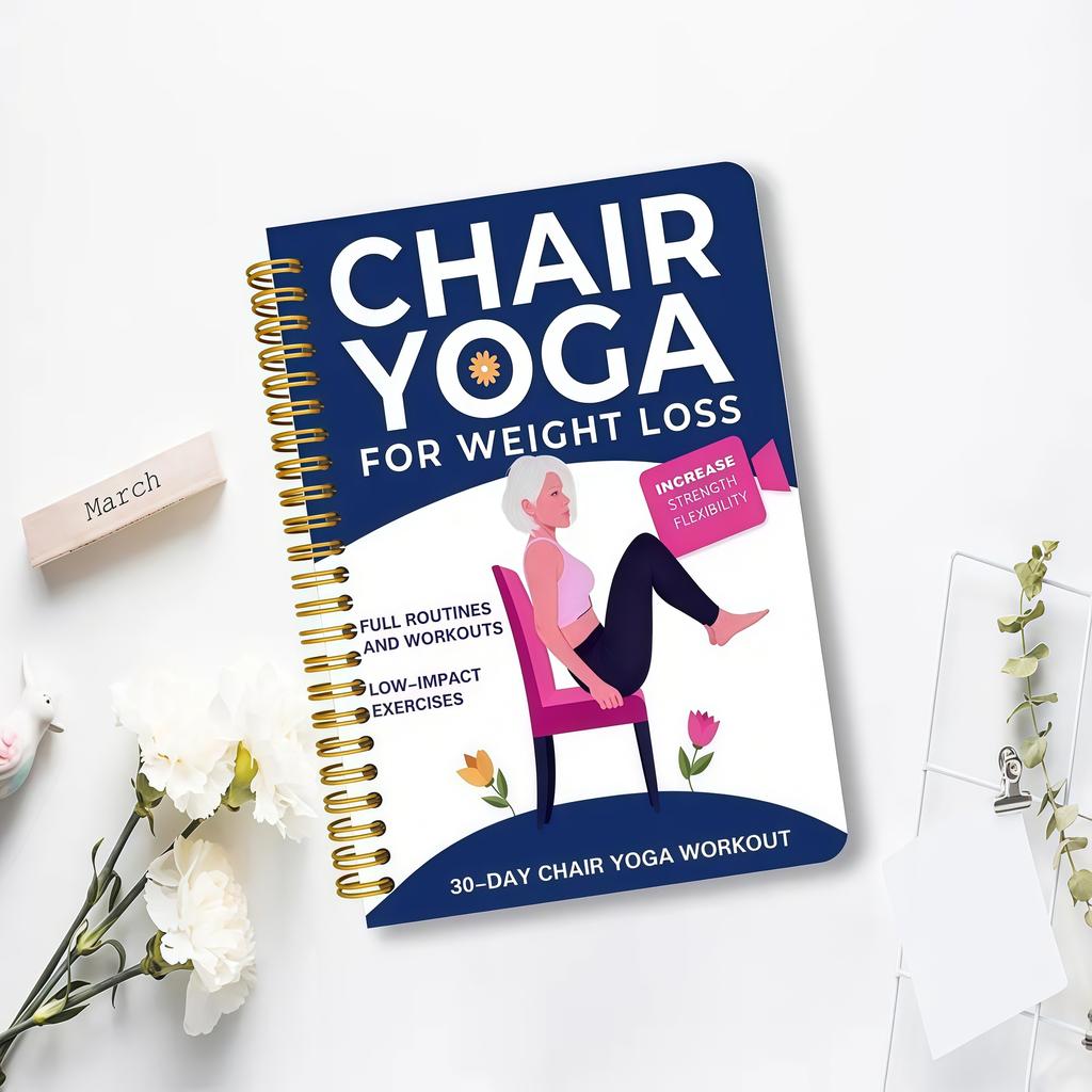 Geïllustreerd Stoelyoga Oefeningen Boek Voor Senioren Valpreventie & Flexibiliteit 30-Dagen Uitdaging Perfect Cadeau Voor Ouderen