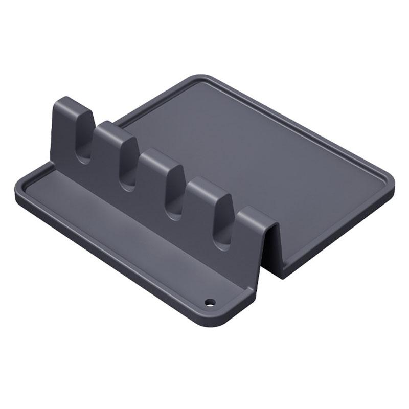 Multi-functional Silicone Kitchen Tool Holder for Spoon, Ladle, Spatula, Chopsticks and Scraper, Easy Storage Rack and Holder