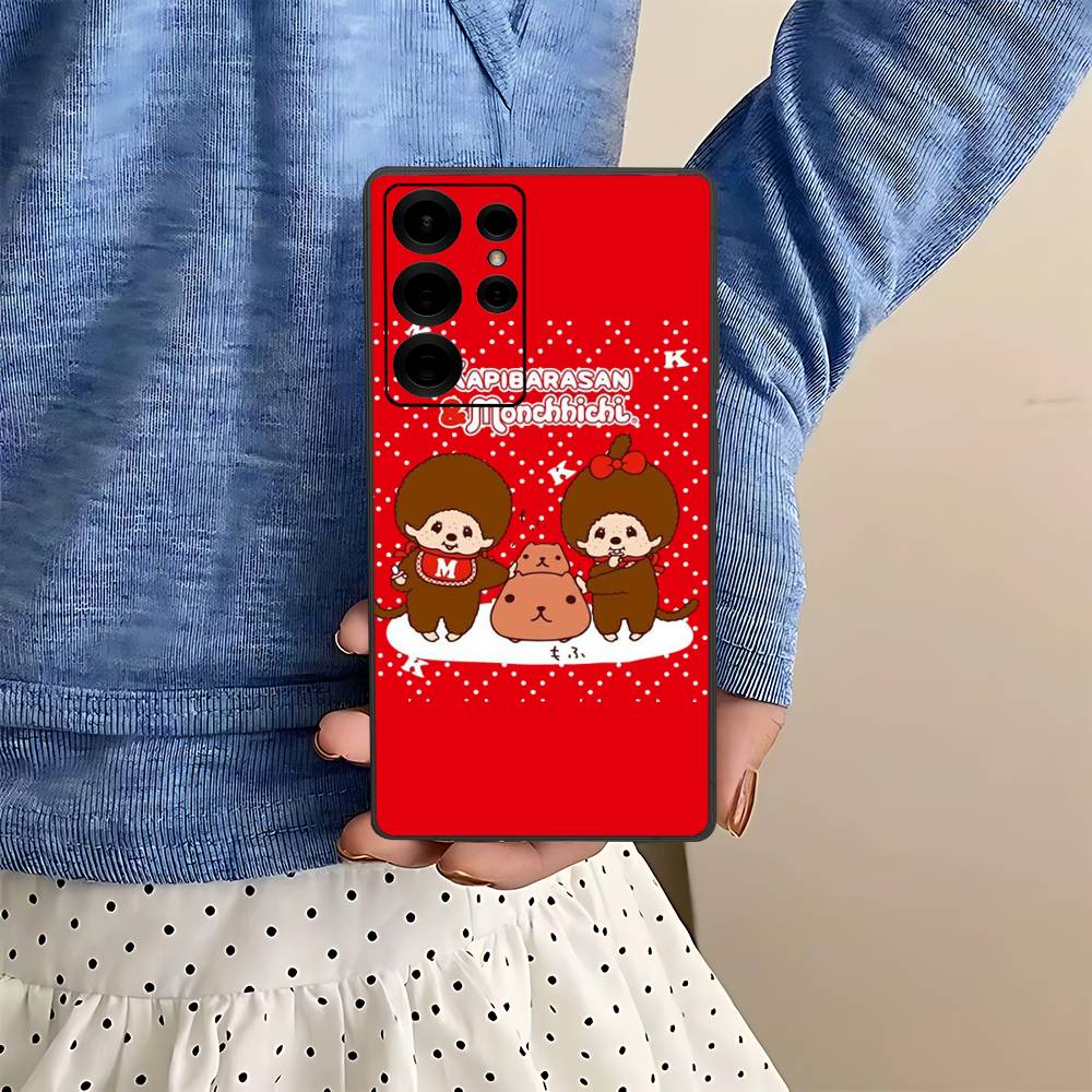 Cute M-Monchhichi Fashion Phone Case For Samsung S 24 Fe 25 Ultra Plus 20 Lite 21 30 22 23 24 22 Ultra 5G Fundas Samsung S20 5G