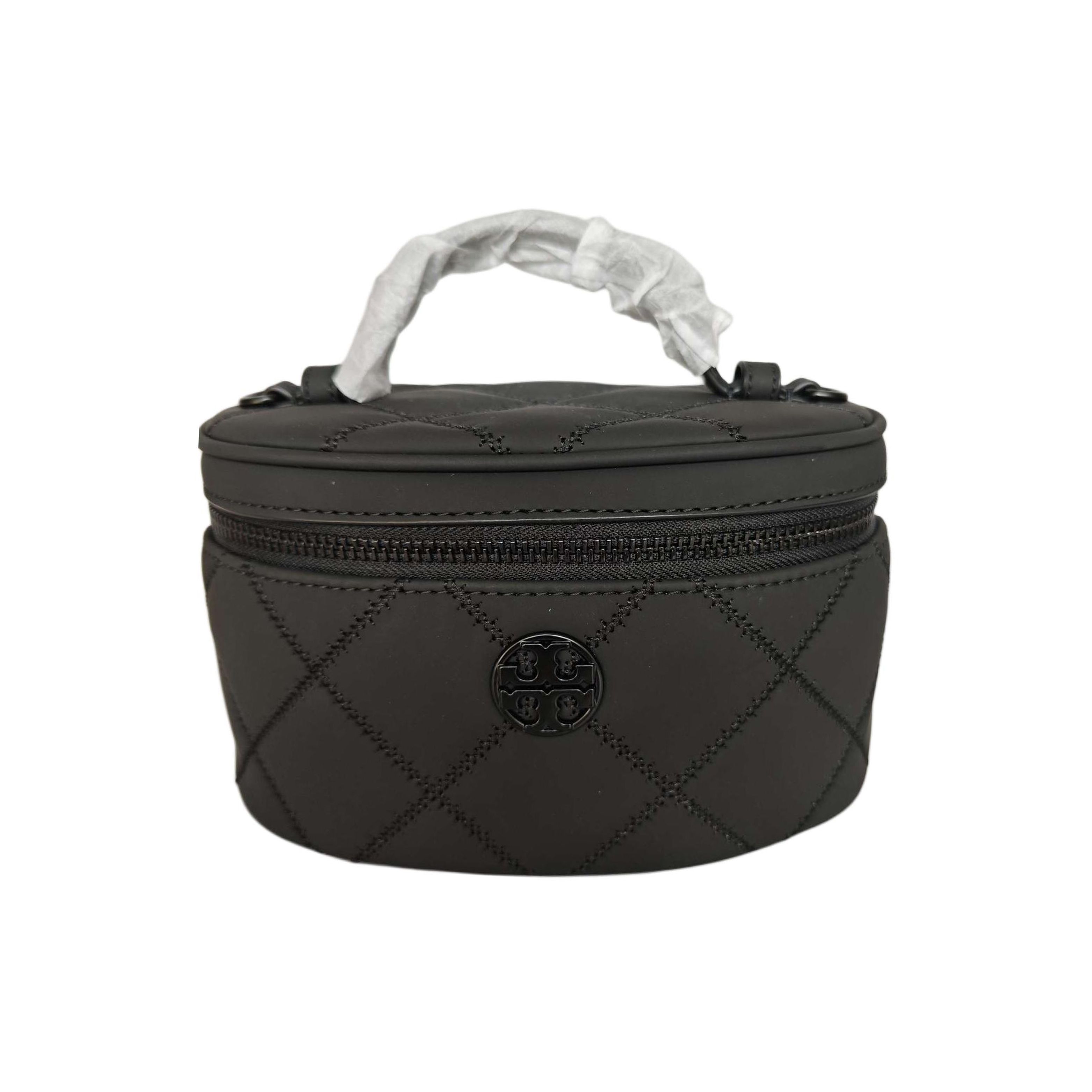 

Tory Burch Willa Logo Zipper Closure Leather Box Bag Women Handbags Matte-Black 153450-001 Basic Set (Bag+Dust Bag)