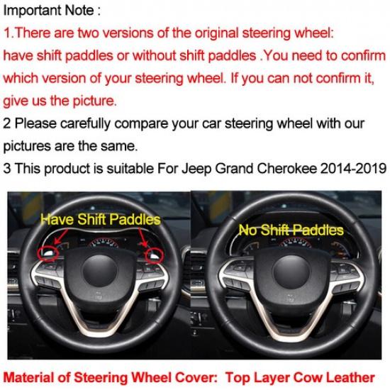 Hand Sewing Car Steering Wheel Cover For Jeep Grand Cherokee 2014 2015 -