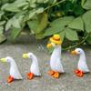 Glass Duck Miniature Statue Cute and Colorful Animal Figurine Decorations for Home Office and Garden Landscape Display