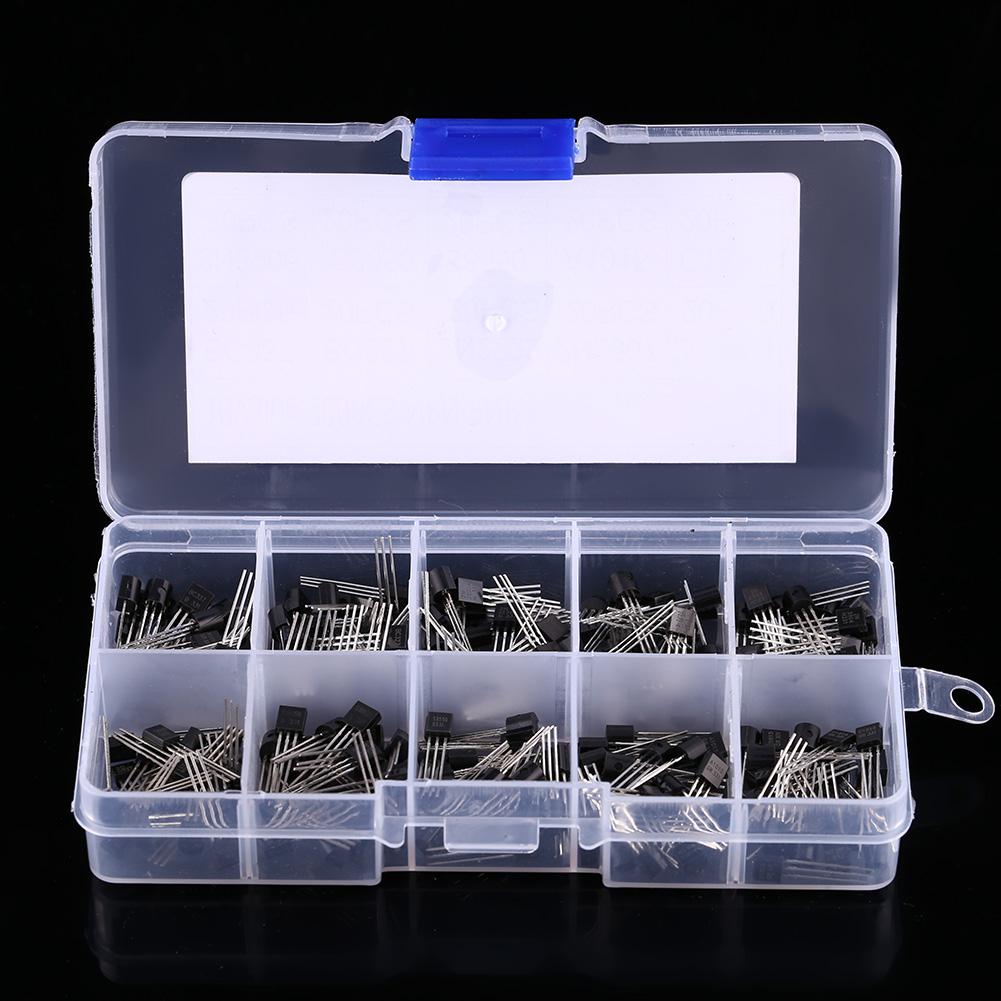 200pcs 10 Values Silicon Transistors Assortment BC337, BC327, 2N2222, 2N2907, 2N3904, 2N3906