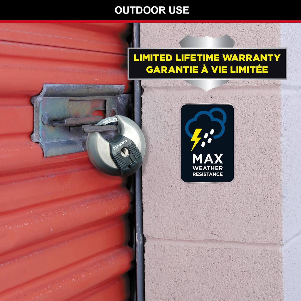 Master Lock 2 Heavy Duty Stainless Steel Disc Padlocks, Key, 40 mm