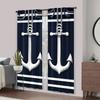 Sea Anchor Pattern Printed Curtains Window Decoration Home Room Curtain Made Of Polyester