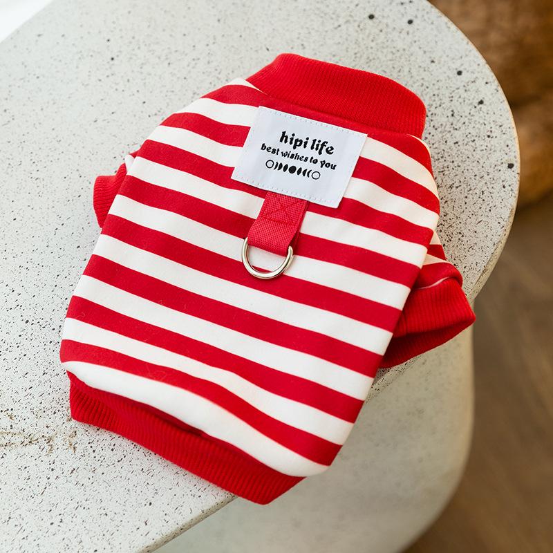 

Полосатый свитшот на поводке для собак и кошек - Повседневный стиль осень/зима, Дизайн на двух лапах для померанского шпица и тедди L (recommended weight 8-11 catties)