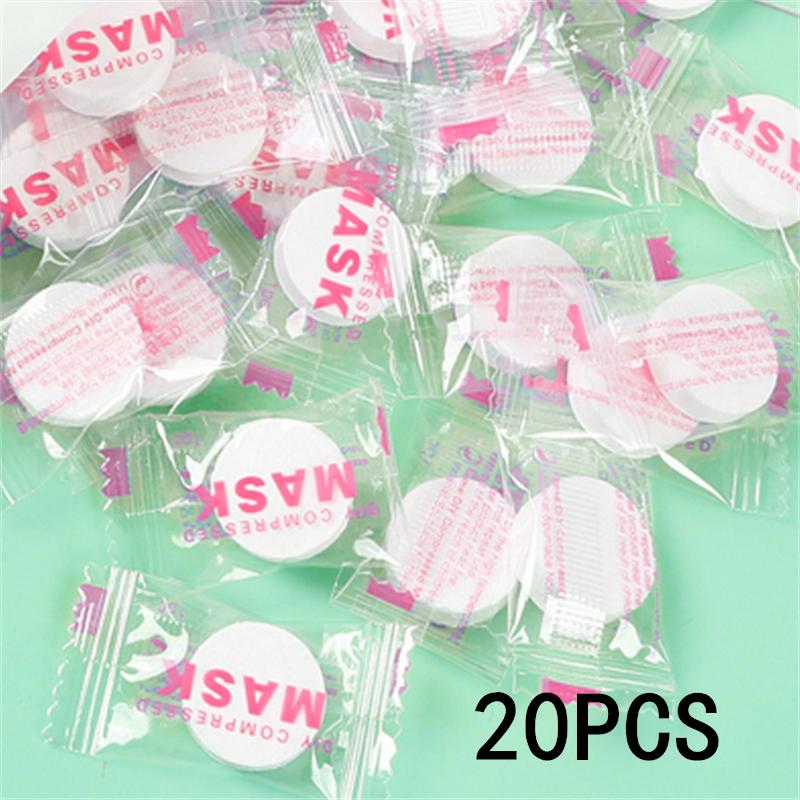 

20/50/100PCS Disposable Compressed Facial Mask Non-woven Face Mask Facial Towel Coin Cotton Wrapped Tissues For Beauty Salon