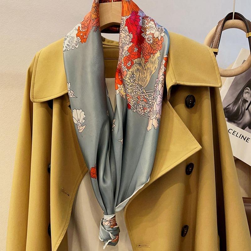 Mulberry Silk Silk Scarf Women'S Double-Sided Large Square Scarf Medium Square Scarf Summer Silk Scarf Mother'S Female Souvenir Gift