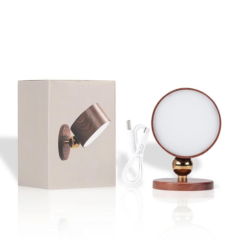 

Портативный прикроватный светильник, настенные светильники, вращающиеся на 360° светодиодные бра, перезаряжаемые через USB, диммируемые, сенсорное управление, без сверления, лампа для чтения