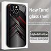 Mode geometrisch patroon gehard glazen telefoonhoes geschikt voor iPhone 17 16 15 14 13 12 11 Pro/Max/Plus anti-val achterkant