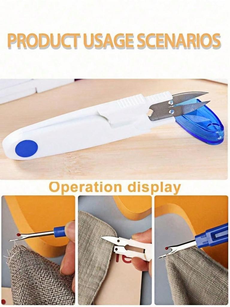 Set da 4 Pezzi in Acciaio Inossidabile per Scucire, Include Scucitore Colorato, Scucitore e Forbici Tagliafilo per la Rimozione delle Cuciture