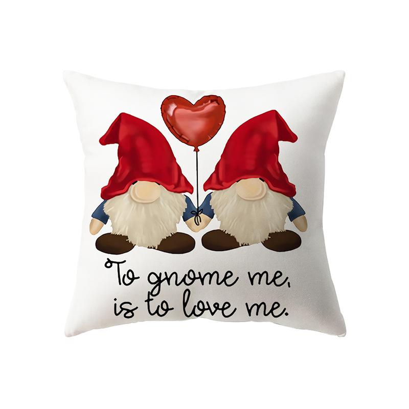 Merry Christmas Cute Dwarf Print Pattern Cushion Cover Home Living Room Sofa Decoration Polyester Pillow Pillow Cover