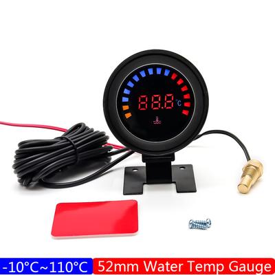 ZMFJH Universal Digital Water Temp Meter Indicator -10°C~110°C Water Temperature Gauge with Sensor 10mm for Car Truck 12V 24V