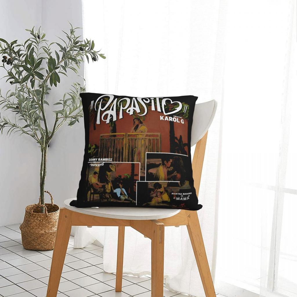 Papasito Tropicoqueta Karol G Federe Quadrata Latina Foreva Copricuscino Divertente Poliestere Copricuscino Decorativo per la Casa