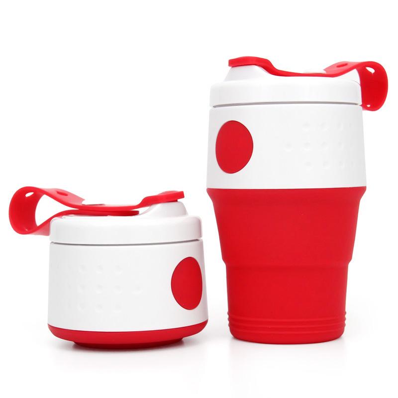 Silicone Folding Coffee Cup Outdoor Use Athletic Telescopic Cup Water Cup Travel with A Compressed Cup 301-400ml