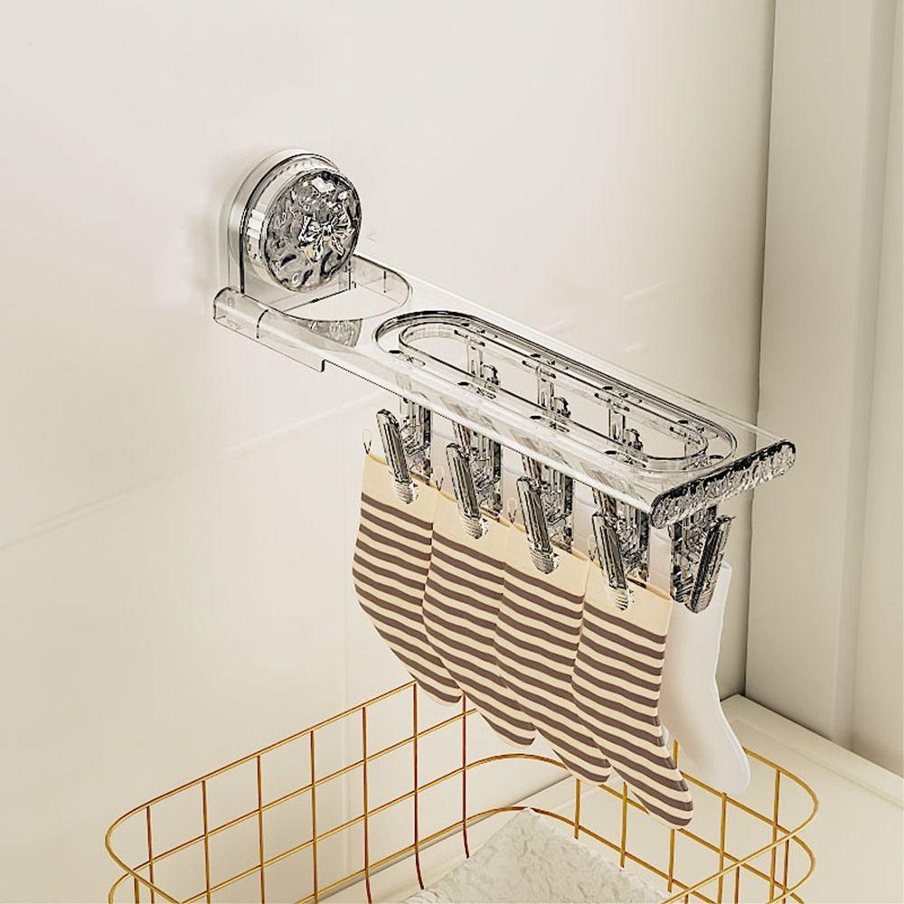 Wall-Mounted Folding Socks Drying Rack Plastic Gloves Towels Drying Rack for Home