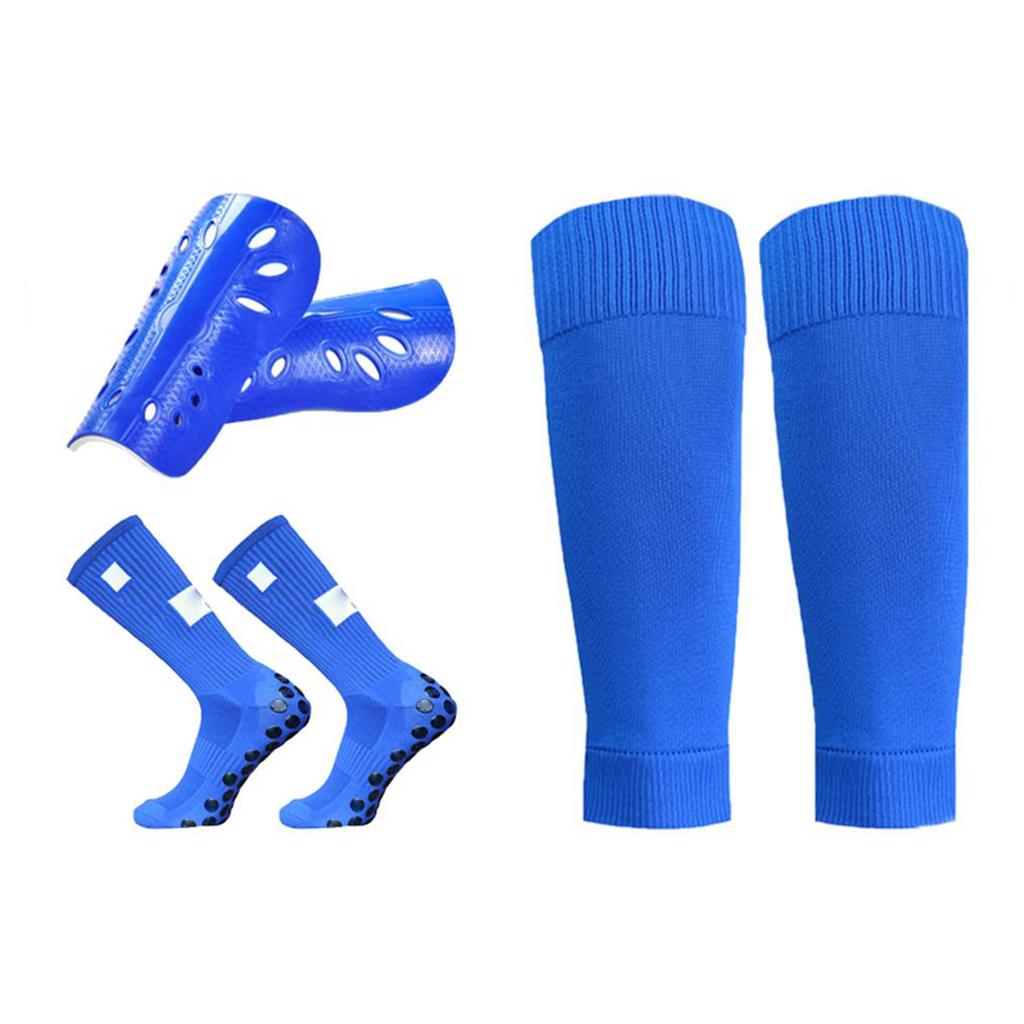 Anti-Rutsch-Fußballsocken Wadenmanschetten und Beinschoner Set Outdoor-Sport Laufen Dehnbare Socken Athletische Fußsocken