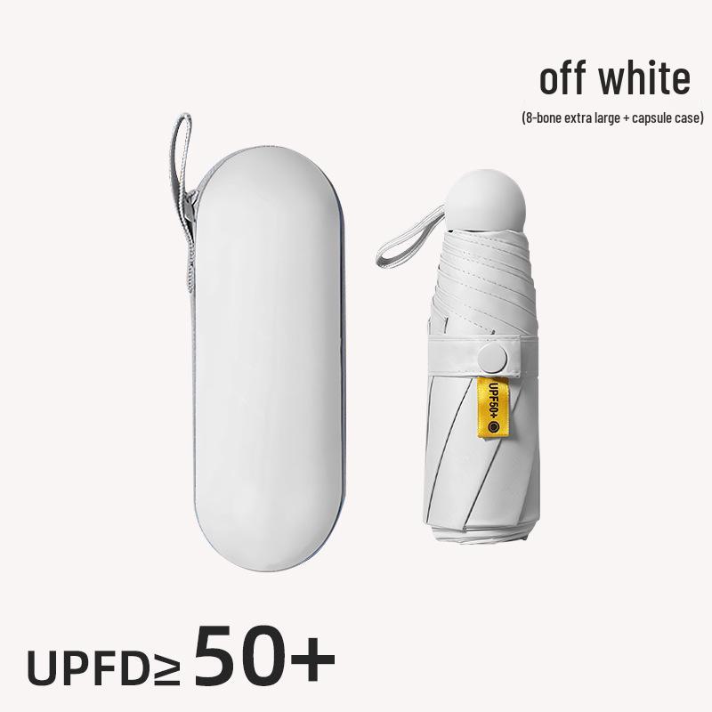 Compact 5-Fold Dual-Use Umbrella: UV Protection & Water Resistant Mini with Black Lining