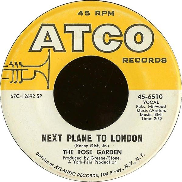 

7inch Record ROSE GARDEN - Next Plane To London 456510 ATCO Records 1967 US Rock Used