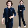 Loose Casual Wear Three-piece Golden Velvet Sports Suit Spring and Autumn Ladies Are Thin and Plus Size