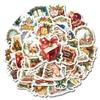 100 Christmas Theme PP Waterproof Decoration Stickers DIY Water Cup Laptop Skateboard Refrigerator Decoration