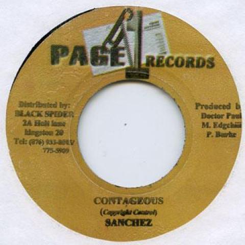 

7-дюймовая пластинка SANCHEZ - Contageous Page One 2005 Ямайка Регги, Ска и Даб