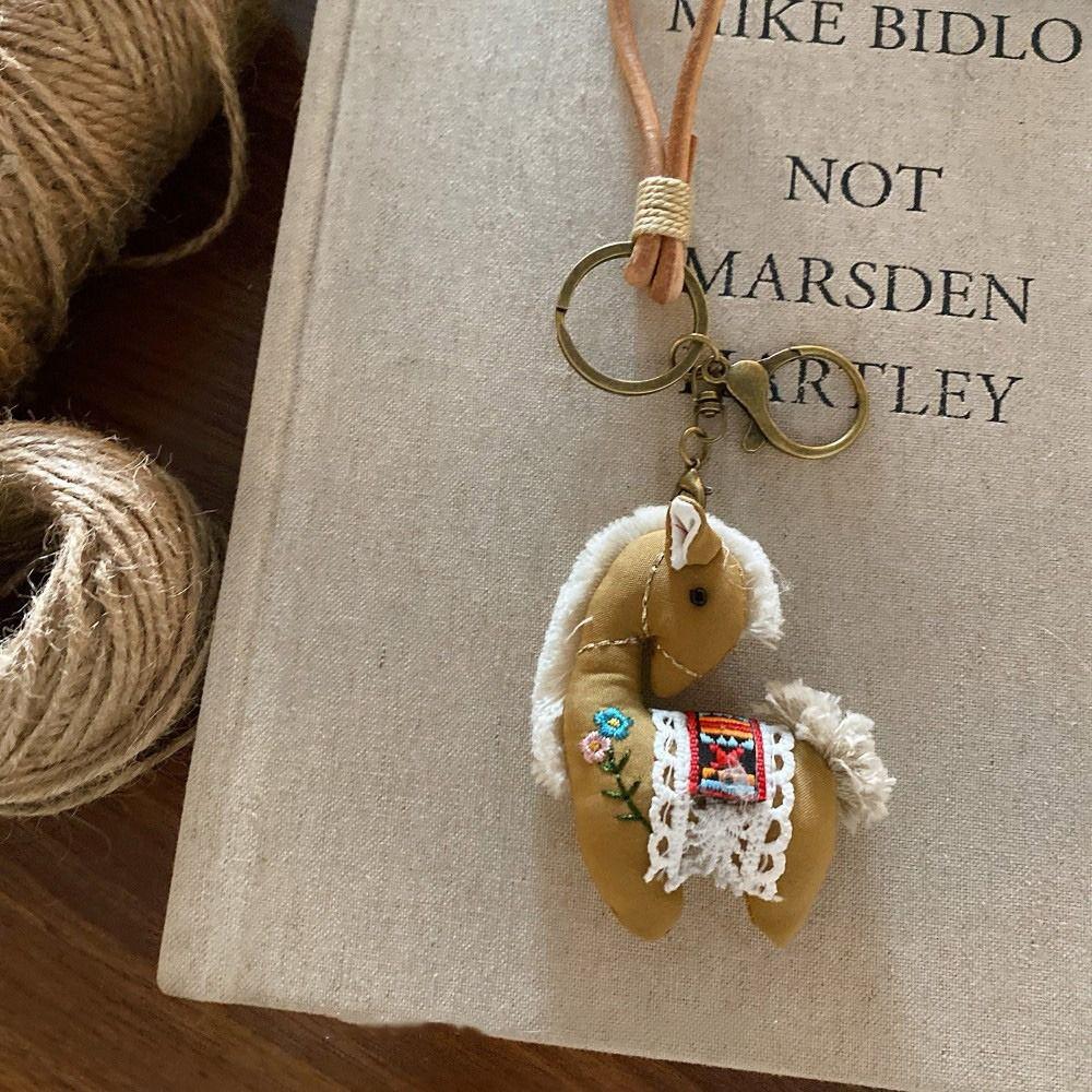 Stuffed Animal Horse Year Key Ring Cute Design Pony Pendant  Backpack Decoration