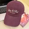 Fashion Hat Autumn and Winter Letter Embroidery Soft Top Baseball Hat Men's and Women's Korean Version Washed Cotton Soft Top Face Small Cap