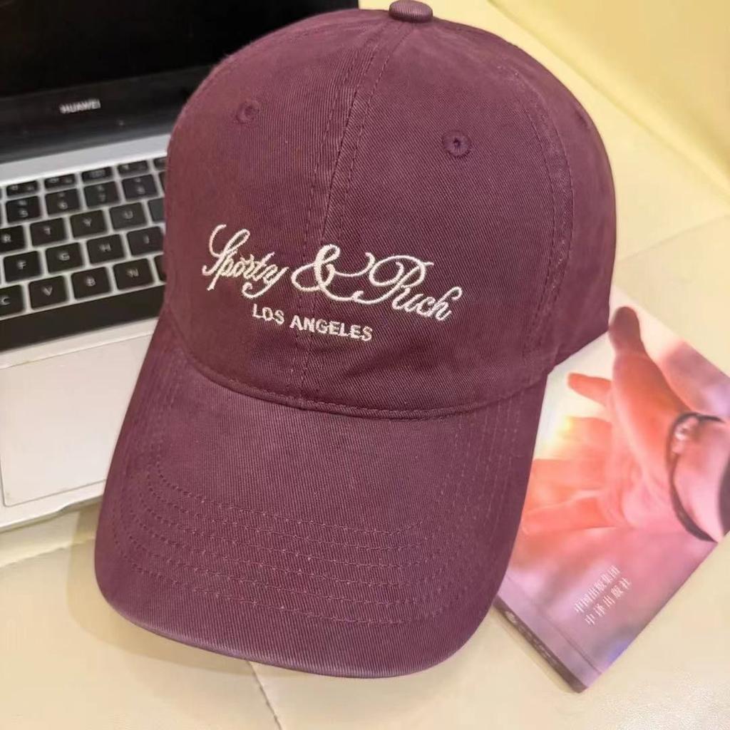 Fashion Hat Autumn and Winter Letter Embroidery Soft Top Baseball Hat Men's and Women's Korean Version Washed Cotton Soft Top Face Small Cap