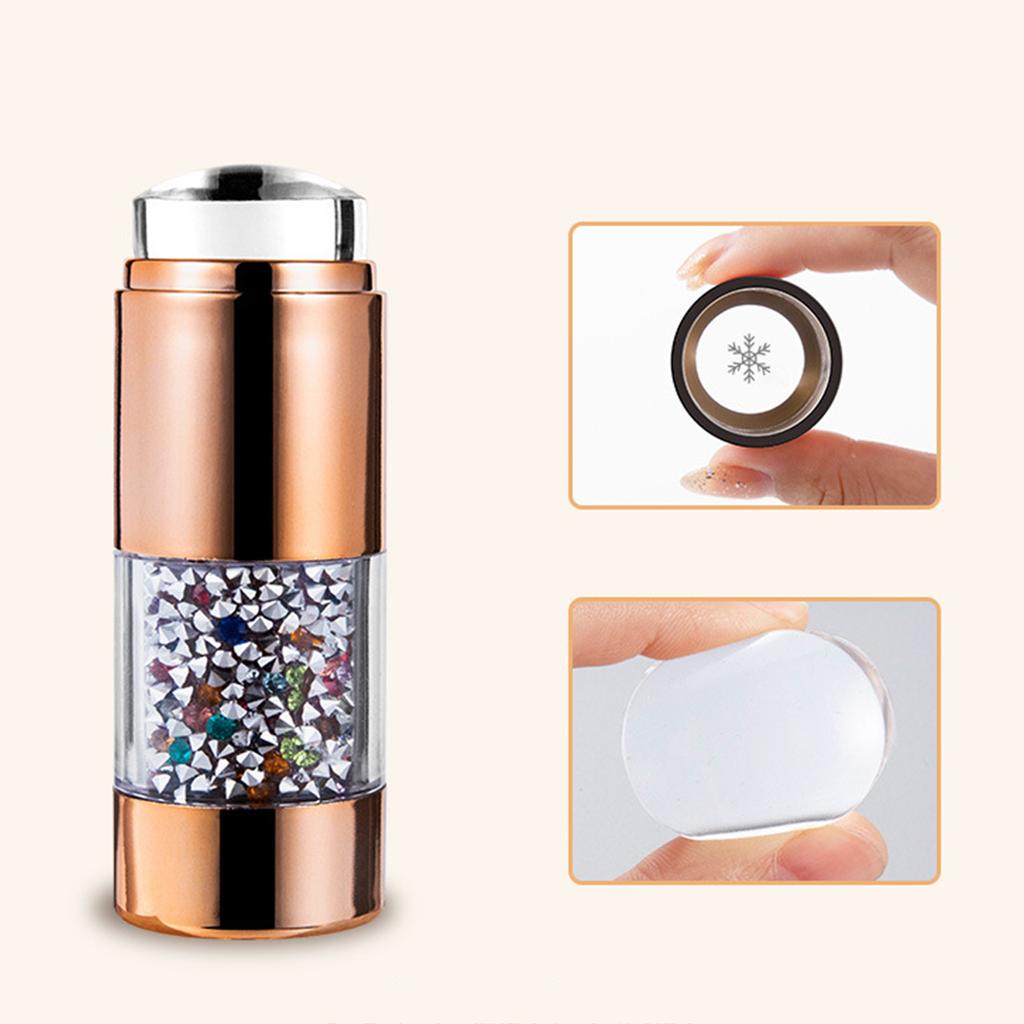 Clear Nail Art Stamper Set with 2pcs Scrapers Create French Nails Designs Easily