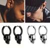 1 Pair Of Black Skull Head And Hoops Luxury Earrings of Men's Earring For Jewellery 2024,men's Stainless Steel Earring