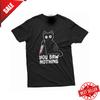 Funny Cat T-shirt You Saw Nothing Cat with Bloody Knife Halloween Tee Unisex T-Shirt