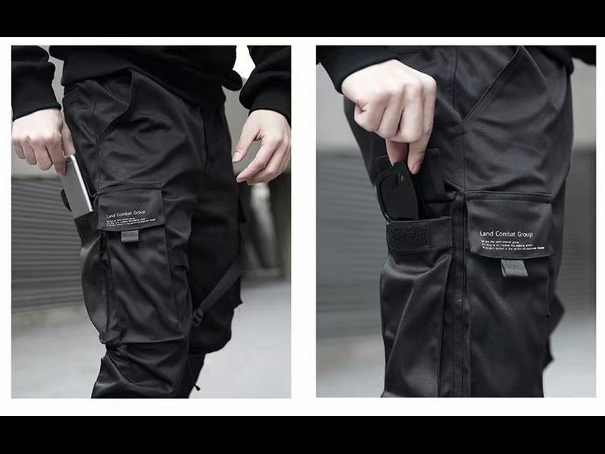 Hidden Men's Multi-Pocket Casual Loose Leggings - Trendy Spring Overalls