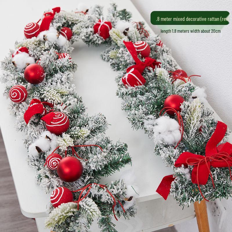 

Зашифрованная гирлянда из ротанга PE с эффектом снега для подвешивания на окно и стену