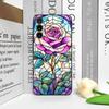 Colorful Glass Style Rose Flower Pattern Phone Case for OPPO Reno 13 12F 11 10 Pro Plus A98 Find X8 X5 X3 Lite Floral Soft Cover