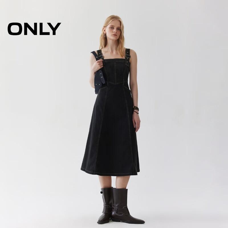 ONLY Women's 2025 Fall Adjustable Strap Denim Midi Dress