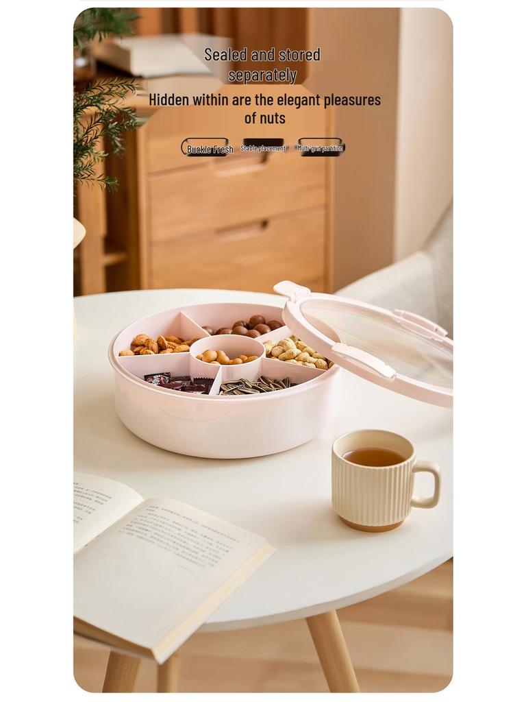 Buckleable High-Value Fruit Plate & Sunflower Seed Storage Box - 2025 New Macaron Candy Box for Living Room Coffee Table or Wedding Gift