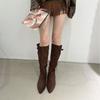 Boots Women's Over-the-Knee Boots 2025 Autumn and Winter New Women's Boots Inner Height Increasing Folds Piling Boots Suede Boots Women's