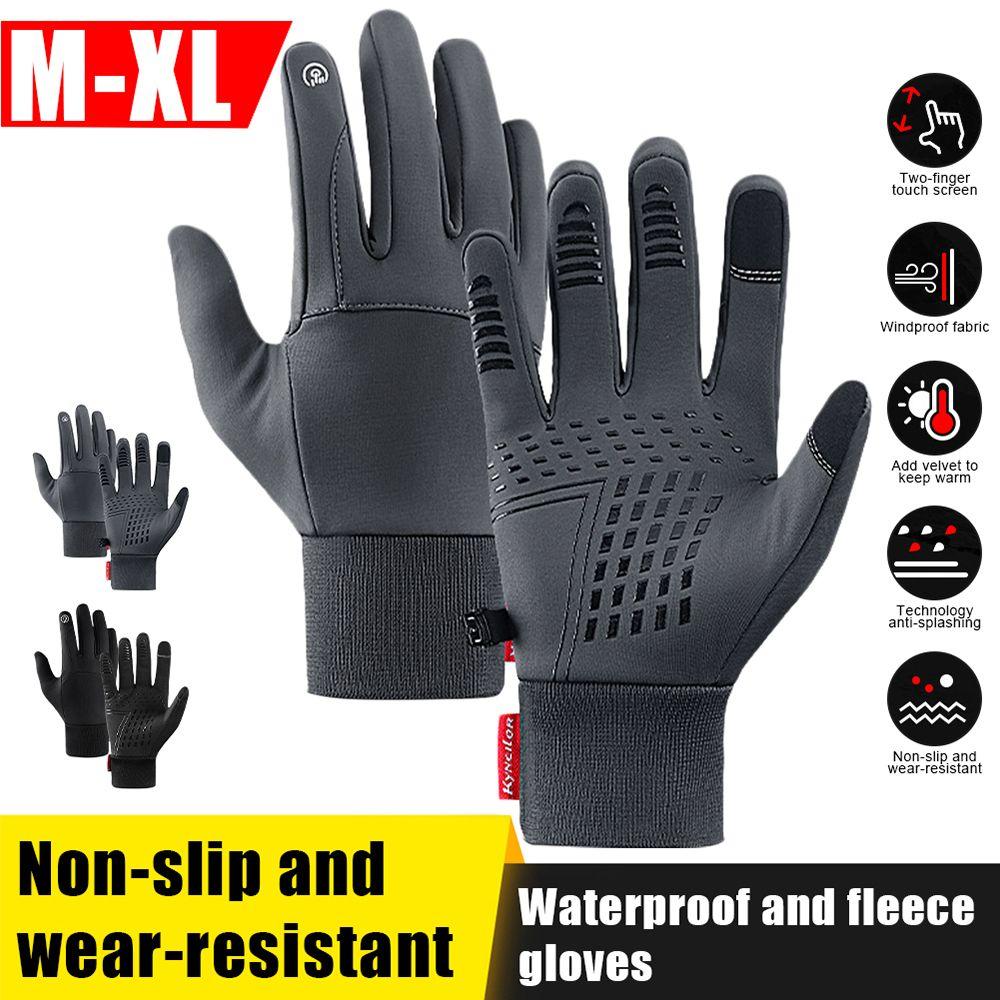 Sport Waterproof Windproof Running Ski Full Finger Touch Screen Warm Thermal Fleece Bike Gloves