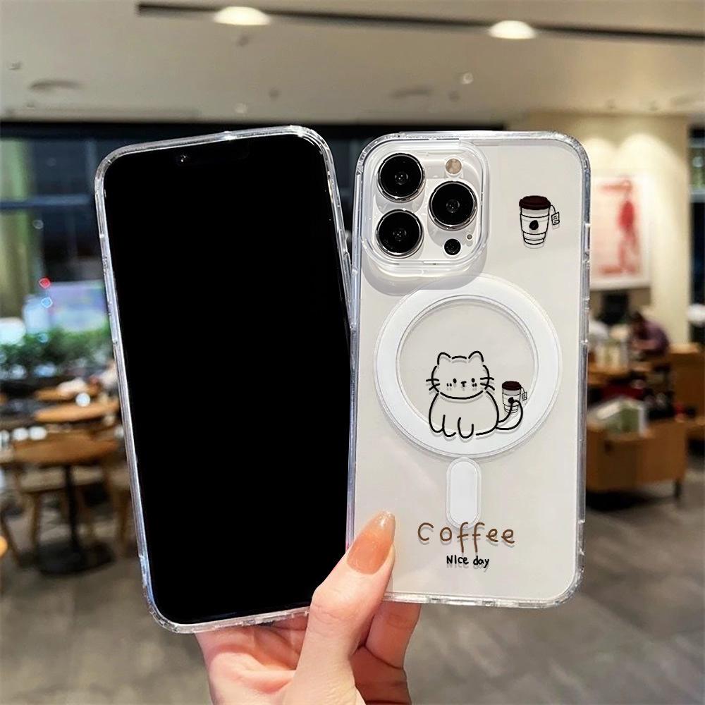 Cute Kitten Magnetic Case for iPhone 17 ProMax - Large Hole Design for iPhone 16/15
