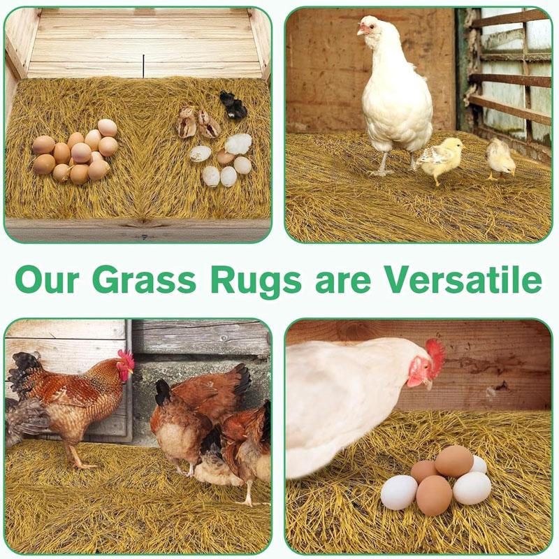 Washable Artificial Grass Nesting Pad,Reusable Hen Nest Box Mat for Laying Hens,Coop Bedding Nest Liner,6pcs