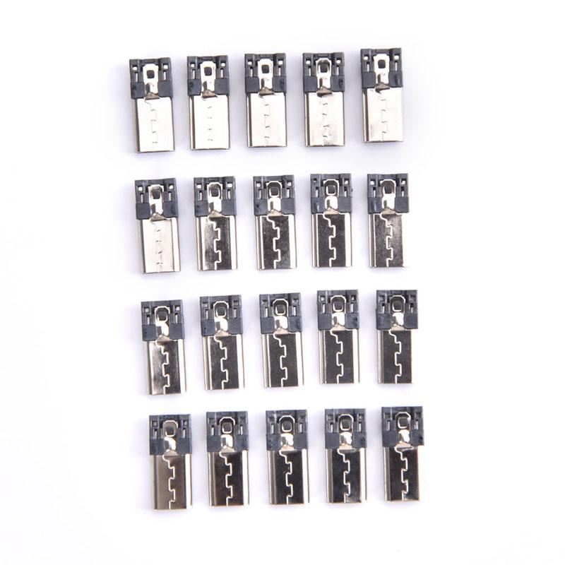 20 Pcs 4 Pin Micro Usb Jack Usb Plug Male Connector Port Sockect Plug Terminals