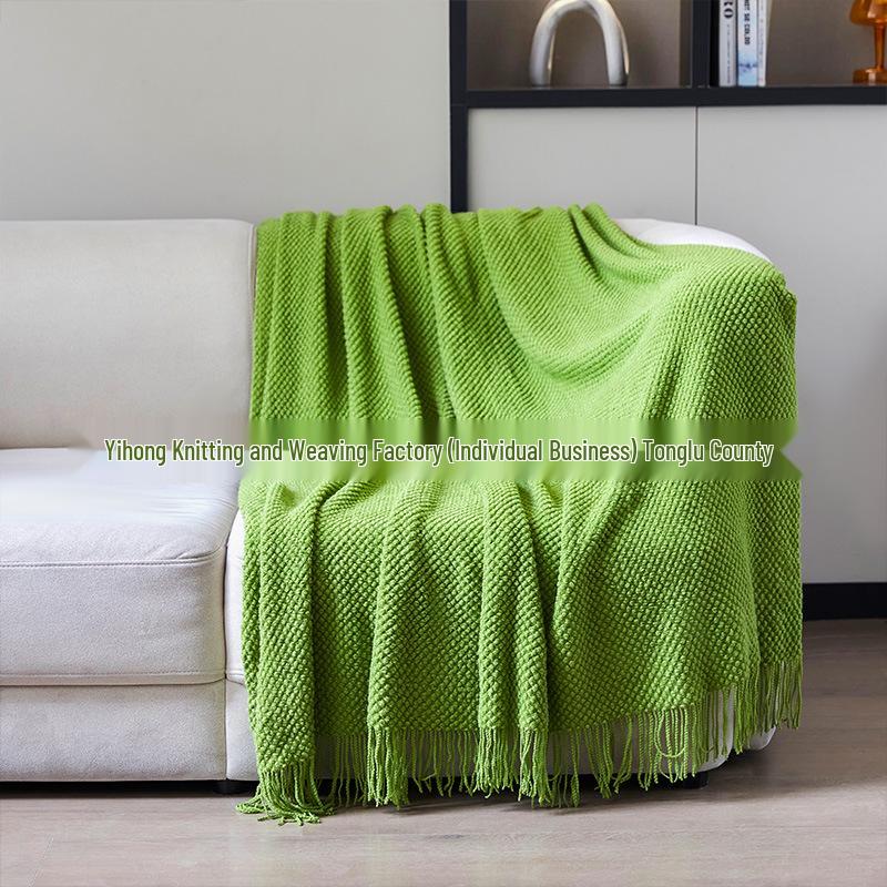 Super Soft Knitted Throw Blanket for Sofa, Office, Nap, Hotel, Bed Runner, or Living Room.
