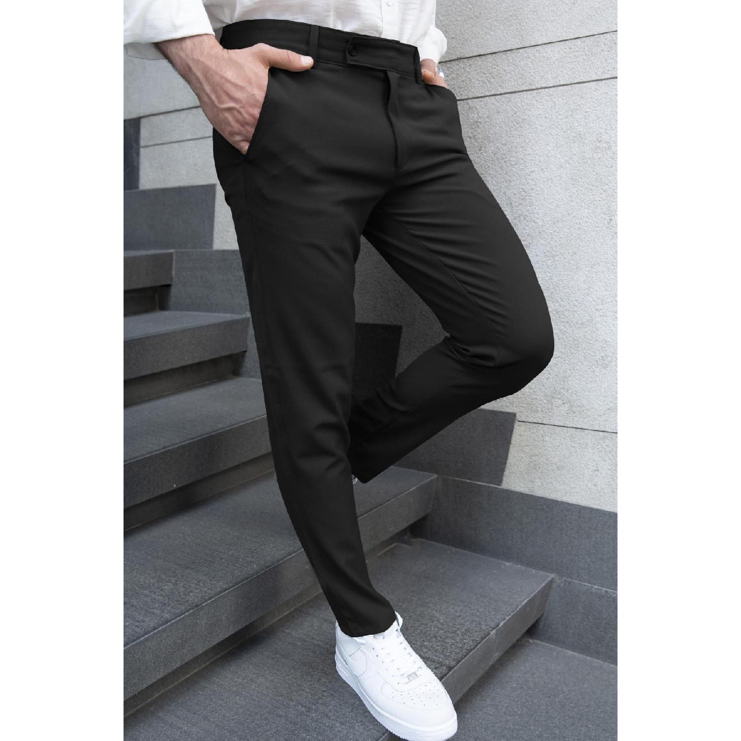 

Italian Cut Lycra Ankle Length Fabric Trousers 29 чёрный