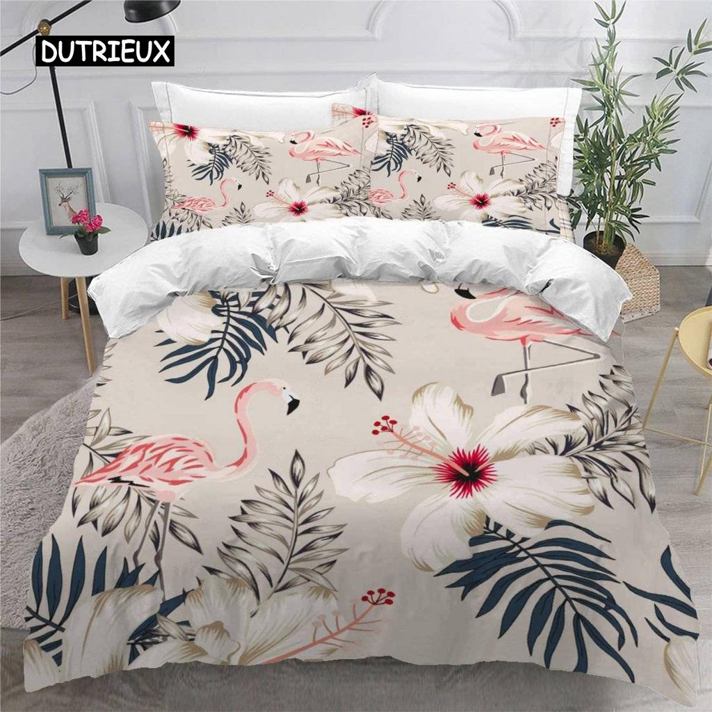 Jungle Animals Duvet Cover 3D Cartoon Forest Bedding Set for Kids Girls Soft Microfiber Quilt Cover with Zipper Closure