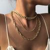 Punk Chunky Chain Choker Necklace for Women Girls Hip Hop Multilayer Collar Necklace Statement Fashion Jewelry Gifts