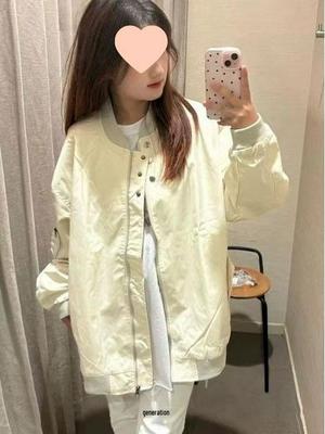 Women's 2025 Retro Baseball Jacket - Spring/Autumn, Loose Fit, Casual Waterproof