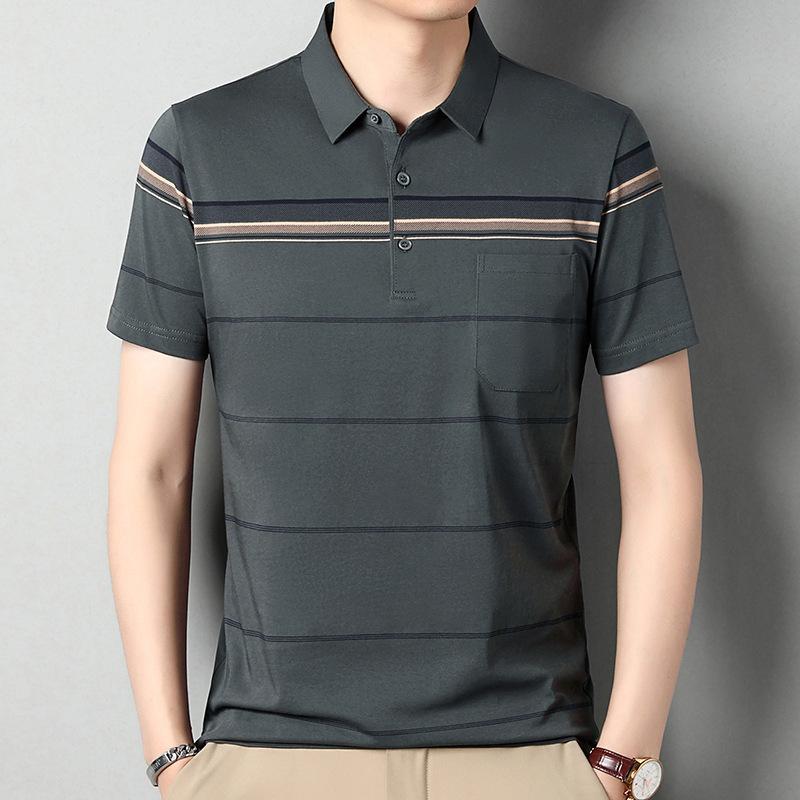 Pruhované tričko s krátkým rukávem, spodní tričko, polo oblečení